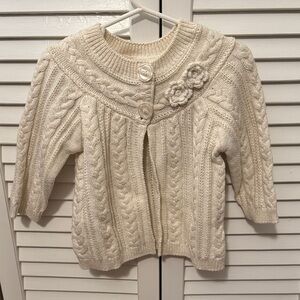 NWT 18M Cream Cable Knit Cardigan